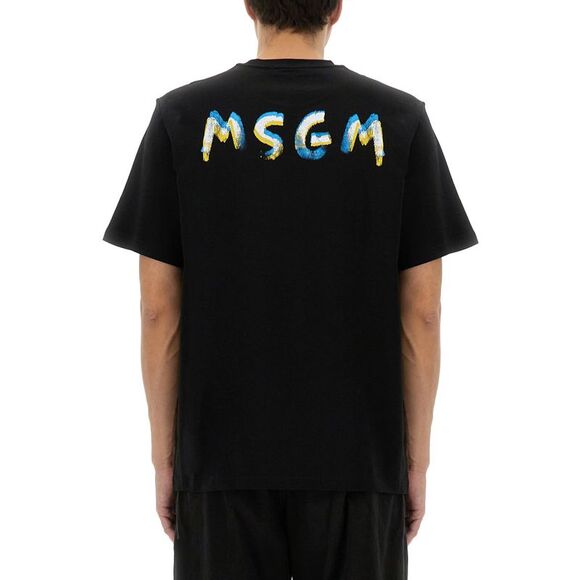 Msgm Men Cotton T-Shirt - Picture 3 of 4